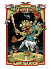 emek x: Pearl jam at wrigley field chicago, il... baseball card monster edition