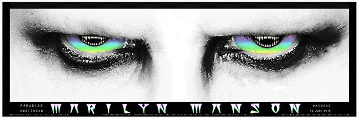 EMEK- Marilyn Manson... Eyes commemorating his June 15 2015 show at the Paradiso in Amsterdam